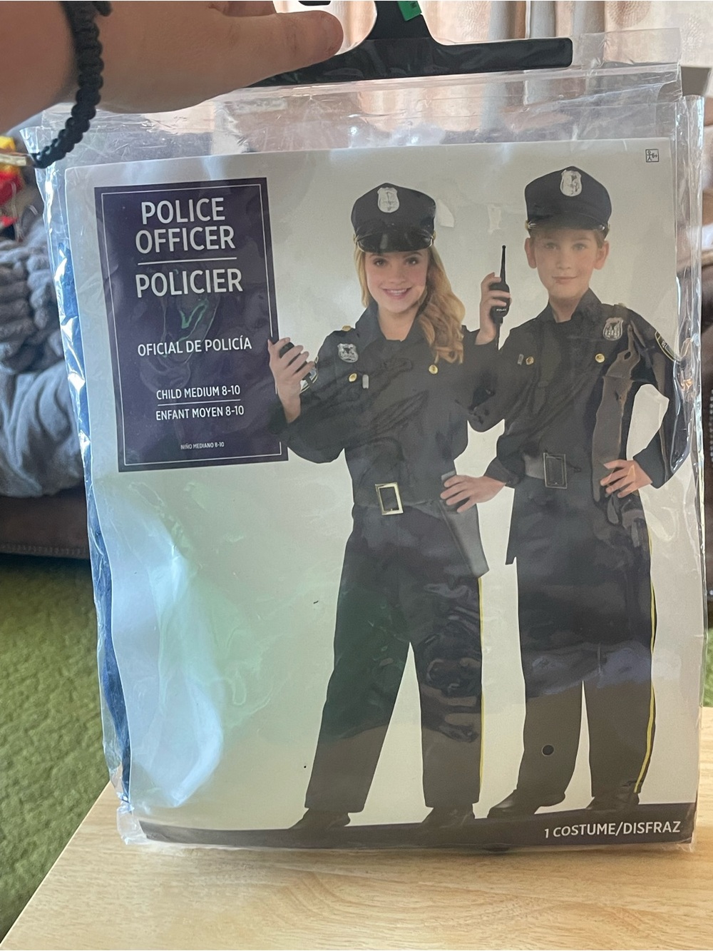 Children’s Police Halloween Costume Size 8-10 New!  Includes Hat And Accessories